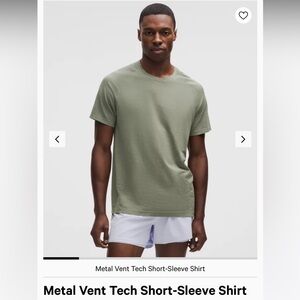 Lululemon- Mens Tee Shirt- LT Green/Blue- Sz Med.